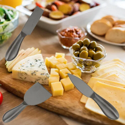 Miniatura 4 de Cuchillo de queso premium de 6 piezas, colección de cuchillos de queso de acero inoxidable con cortador de tenedor de queso y cortadores de queso