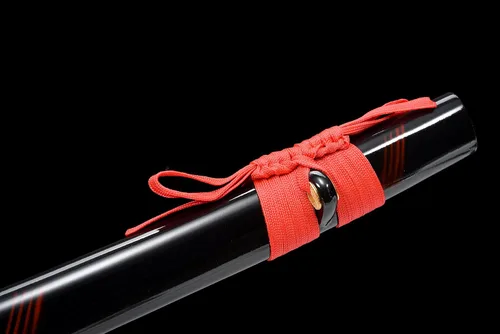 Miniatura 5 de Espada samurai hecha a mano, acero al carbono 1060, muy afilada, juego de Katana real (negro)