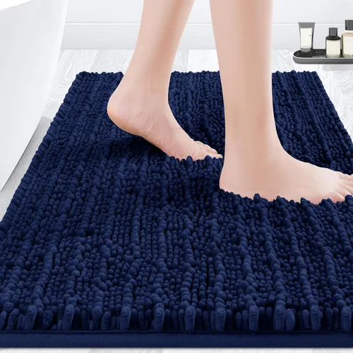 Miniatura 52 de ACCUMTEK - Juego de 2 alfombras de baño de lujo en color beige de 32"x20"+24"x17", alfombras de baño ultra suaves y gruesas absorbentes, alfombra