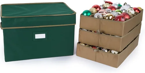 Miniatura 24 de Covermates Keepsakes – Caja de almacenamiento ajustable de 72 piezas – Capacidad para adornos de 4 pulgadas – Resistente – Asas – apilables