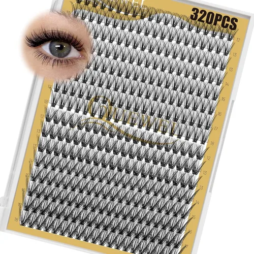 Miniatura 47 de QUEWEL 580 racimos de pestañas 30D+40D+50D+60D+80D+100D racimos de pestañas wispy de 10-18mm, pestañas individuales en racimo reutilizables