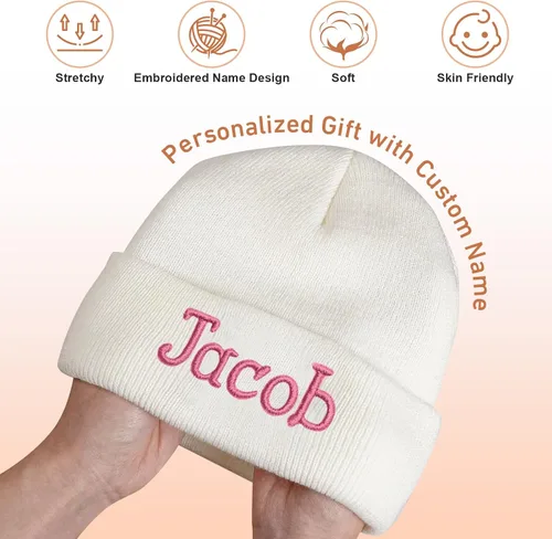 Miniatura 5 de Gorros personalizados para bebés, niñas y niños, gorros bordados personalizados con nombre para bebés, niños y adultos