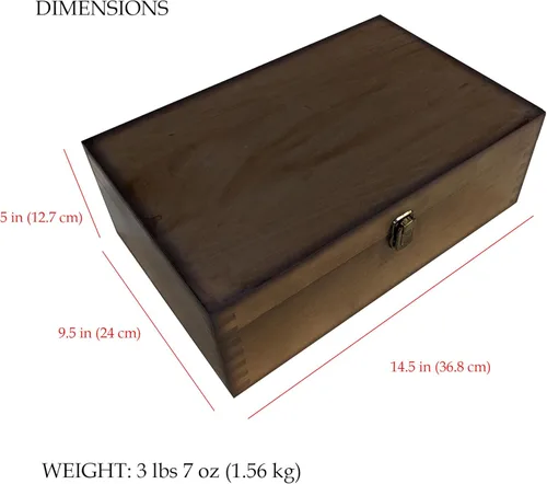 Miniatura 7 de Caja de recuerdos de madera con bandera rústica, caja de memoria grande para recuerdos, caja de almacenamiento decorativa para recuerdos, joyas