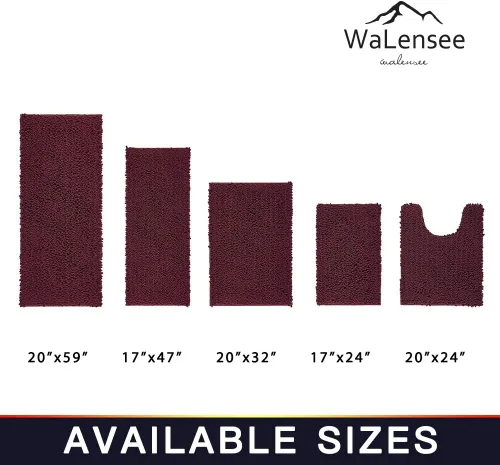 Miniatura 170 de Walensee Alfombra de baño antideslizante (24x17 pulgadas, rosa polvoriento) absorbente de agua, súper suave, lanuda de felpilla, lavable a máquina
