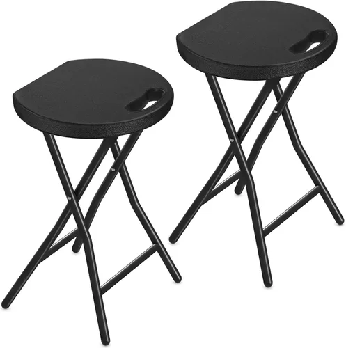 TAVR Furniture Silla plegable portátil con asa, taburete plegable redondo resistente con capacidad de 500 libras para adultos, taburete plegable de