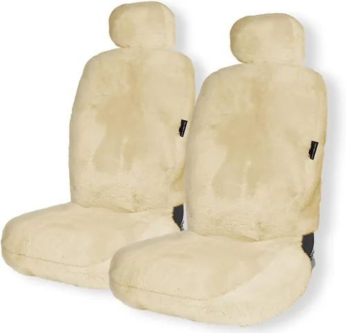 Miniatura 14 de ZONETECH Fundas de Asiento de Piel de Oveja Peludas Fundas de Asiento de Coche de Lana Merino Australiana Negra Accesorios de Auto de Piel Esponjosa