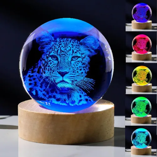 Miniatura 32 de Regalos de ajolote 3D para mujer, bola de cristal de 2.362 in, figuras de ajolote, decoración de animales de cristal, artículos de animales
