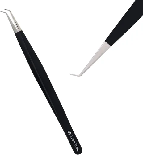 Miniatura 14 de Pinzas de aislamiento para extensión de pestañas, pinzas curvadas para aislamiento, acero inoxidable japonés de 5.5 in, lo mejor para aislamiento