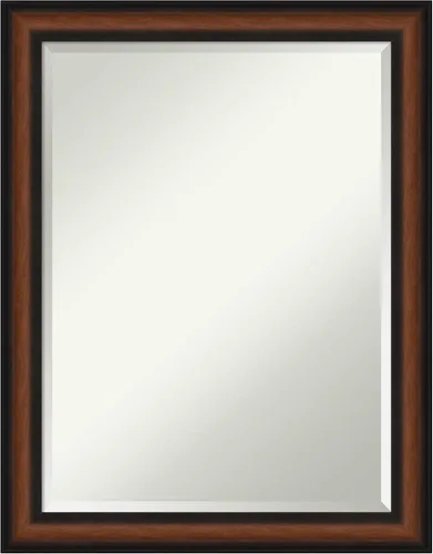 Miniatura 20 de Amanti Art Espejo de baño marrón para sobre el fregadero, espejo rectangular de tocador rectangular de nogal Harvard de 25 x 21 pulgadas, marco