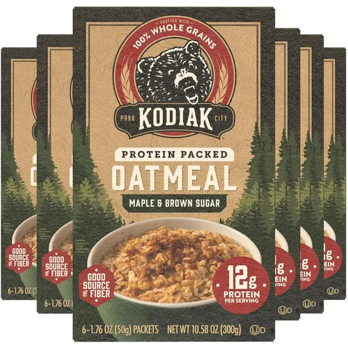 Miniatura 17 de Kodiak - Paquetes de avena instantánea, arándanos y crema, alto en proteínas, 100% granos integrales, 6 cajas con 6 paquetes (36 paquetes)