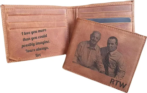 Miniatura 3 de SFdizayn Cartera de fotos personalizada para hombres, cartera con nombres grabados para él, cartera de fotos personalizada para marido, regalos