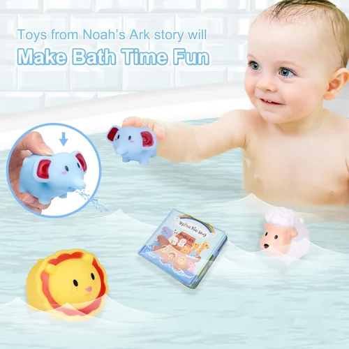 Miniatura 4 de My First Noahs Ark - Juego de 7 piezas de regalo de bautismo, regalos de dedicación, bautizo y bautismo para niños y bebés recién nacidos, incluye