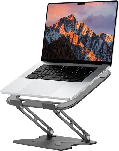 JCZT Soporte Ajustable para Laptop de Escritorio, Elevador Plegable de Metal para Laptop, Soporte Portátil con Montaje para Laptop, Soporte de
