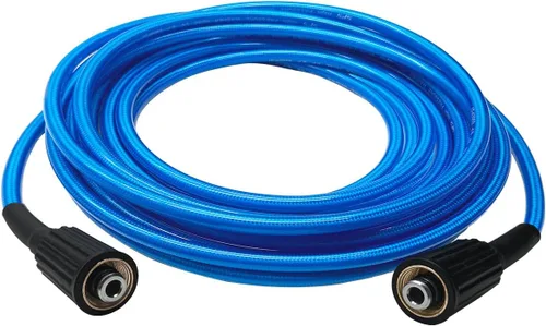 Manguera de lavadora a presión de 25 pies y 1/4 pulg, extensión de lavado a presión resistente a torceduras compatible con juntas M22, manguera de