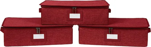 Miniatura 75 de Covermates Keepsakes - Juego de cajas de almacenamiento con cierre de cremallera, paquete de 3 cubos organizadores de poliéster resistente, diseño