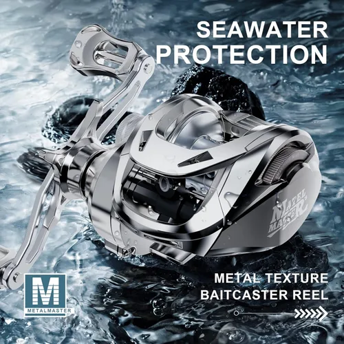 Miniatura 2 de HAUT TON Matel Master Advanced Version Baitcaster reels,6.2:1Gear Ratio,5+1Ball Bearing,Bait clickers,12Lb Drag System Fishing Reels,for