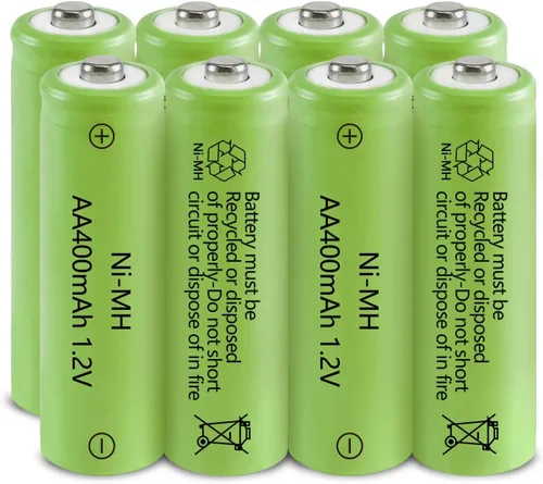 Miniatura 7 de JINTION Baterías AA recargables solares Ni-MH doble A 400 mAh paquete de 8