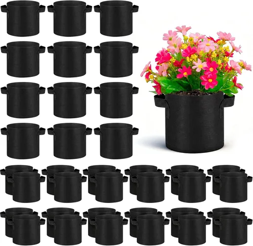 Miniatura 8 de Nuanchu 60 paquetes de bolsas de cultivo de 2 galones, maceta de tela de aireación a granel con asas, bolsas de jardín no tejidas gruesas