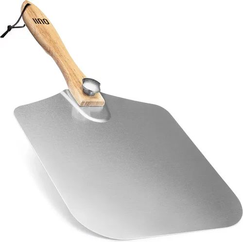 Miniatura 9 de Pala de Pizza de Aluminio Metal - 12 x 14 Pulgadas. Espátula de Pizza para Horno con Mango de Madera Plegable. Herramientas Accesorios para Horno