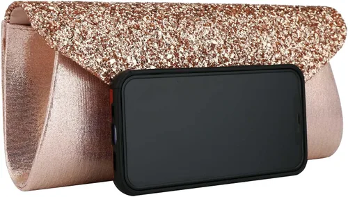 Miniatura 3 de Vistatroy Bolso de noche con lentejuelas con purpurina para mujer bolso de mano para fiesta de novia