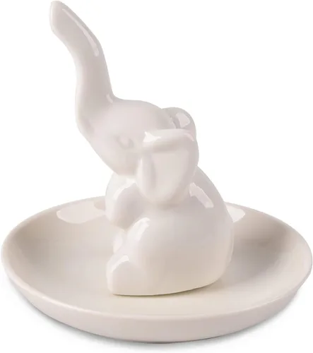 Hairao Soporte para anillos de elefante, plato de joyería para anillos, aretes, collar, organizador de dama de honor, regalo de cumpleaños para