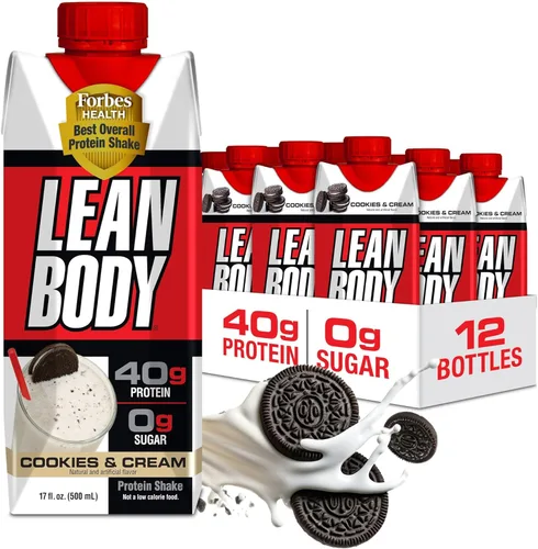 Miniatura 23 de Lean Body Batido de proteínas listo para beber, 40g de proteína, mezcla de suero, 0 azúcar, sin gluten, 22 vitaminas y minerales
