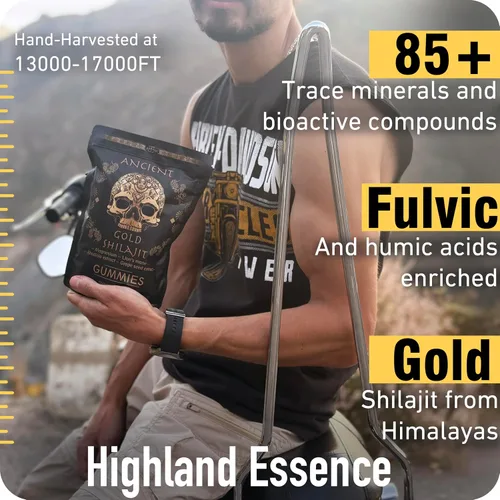 Miniatura 5 de ad hoc Gomitas Shilajit de oro de 1100 mg con magnesio, melena de león, rodiola, semilla de uva, shilajit del Himalaya para hombres y mujeres, más