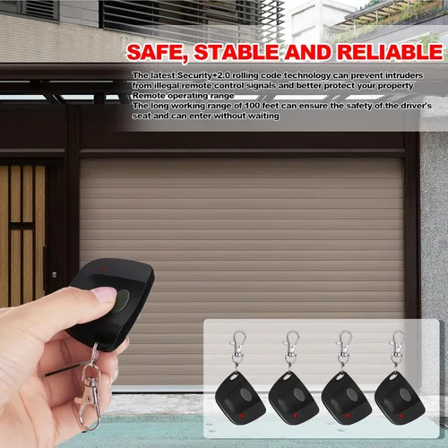 Miniatura 6 de Kingdder 4 Piezas Control Remoto de Puerta de Garaje Compatible con Linear Multicode 300mhz 10 Interruptor Dip 3089 3060 3070 Control Remoto Abridor