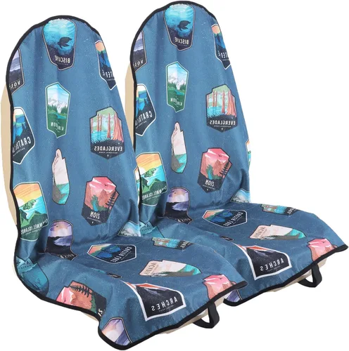 Miniatura 71 de Funda protectora de asiento de automóvil, para asientos delanteros, para entrenamiento de gimnasio, correr, nadar, playa y senderismo, impermeable