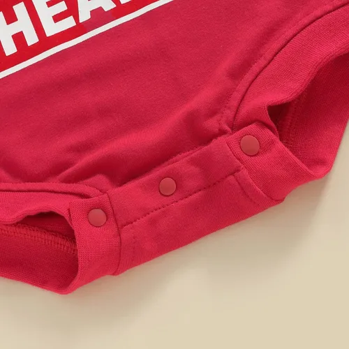 Miniatura 15 de Traje de bebé niña para el primer día de San Valentín, mameluco de burbujas con cuello redondo, sudadera linda para primavera y otoño