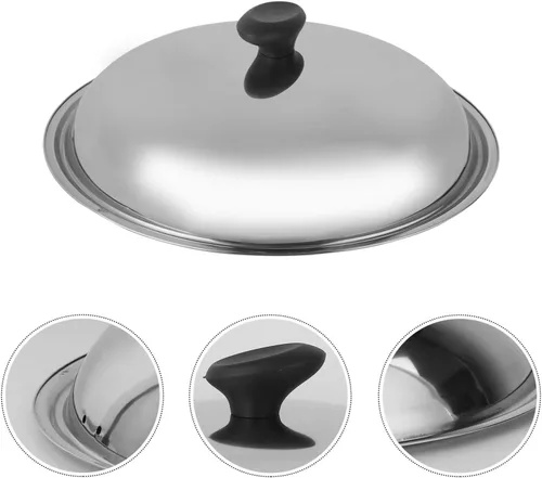 Miniatura 4 de Luxshiny Tapa de olla de acero inoxidable multifuncional, cubierta escaldada para cocinar, herramienta de cocina para retención de vapor, diseño