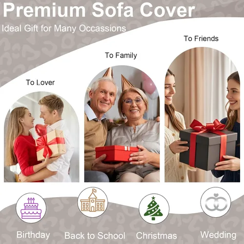 Miniatura 254 de VClife Fundas de sofá bohemio de felpilla para sofá seccional, fundas de sofá suaves y antideslizantes para sofá de 2 cojines, protector de muebles