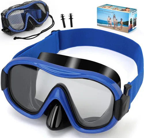 Miniatura 12 de Máscara de buceo, gafas de esnórquel antivaho profesionales, máscara de natación antifugas con correa ajustable suave y bolsa de malla, tapón