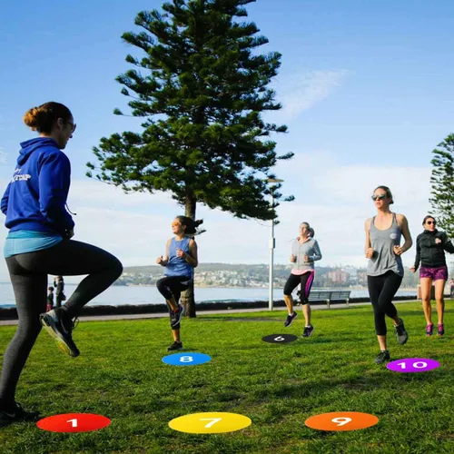 Miniatura 4 de Haploon - Juego de 10 puntos de poliéster antideslizantes de 9 pulgadas para entrenamiento de ejercicios, fútbol, fútbol, baloncesto, juego de pies