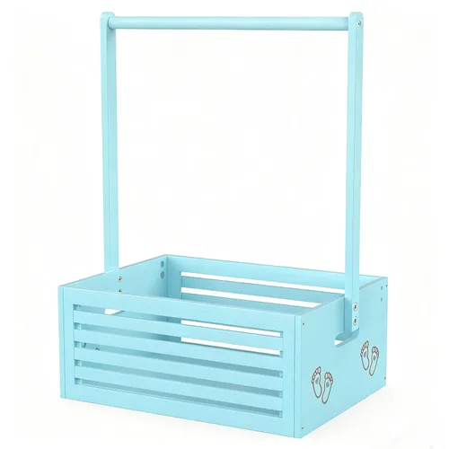 Miniatura 8 de BAMBOOHOMIE Cesta de Baby Shower, Canastas de Bebé con Asas y Percheros, Caja de Bebé para Baby Shower, Canasta de Regalo de Bienvenida para Bebé