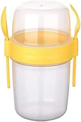 Miniatura 2 de Vasos On the Go, taza para llevar con cobertura de cereales o avena, recipiente portátil para cereales Lux para llevar con tapa superior granola