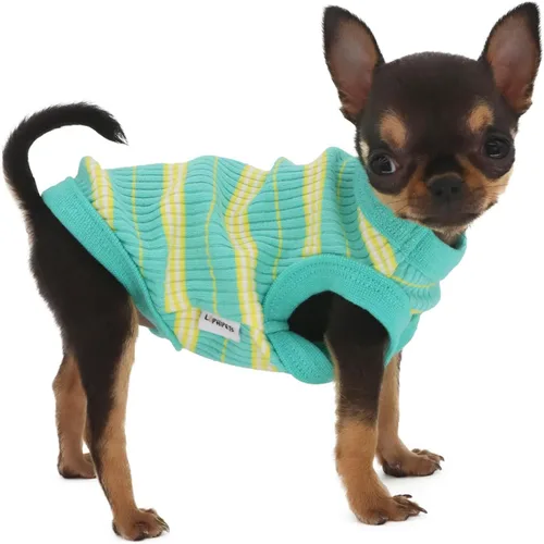 Miniatura 10 de LOPHIPETS Camiseta Chaleco 100% Algodón Acanalado para Perros Pequeños Teacup Chihuahua Yorkie Ropa de Cachorro Camiseta sin Mangas-Rosa/XS