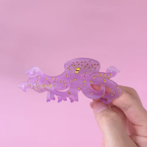 Miniatura 4 de Pinza grande con forma de pulpo, pinza de criatura marina, pinzas de acetato para el cabello, pinzas grandes para mujeres