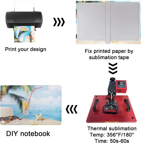 Miniatura 3 de 4 piezas de cuaderno en blanco para sublimación A6 de 190 páginas, cuaderno de sublimación en blanco, cuadernos de sublimación para suministros