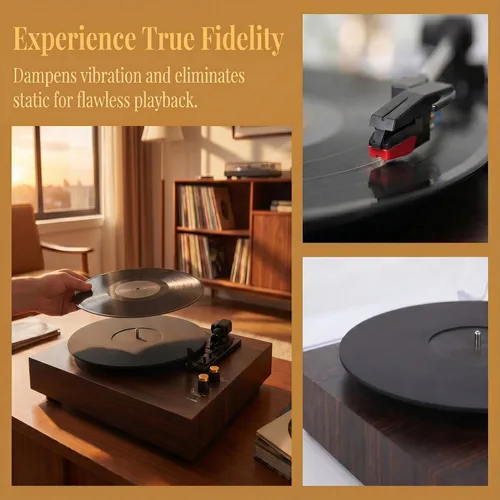 Miniatura 3 de Alfombrilla acrílica para tocadiscos Slipmat para discos: Alfombrillas deslizantes de vinilo para plato de 12 pulgadas, accesorios para tocadiscos