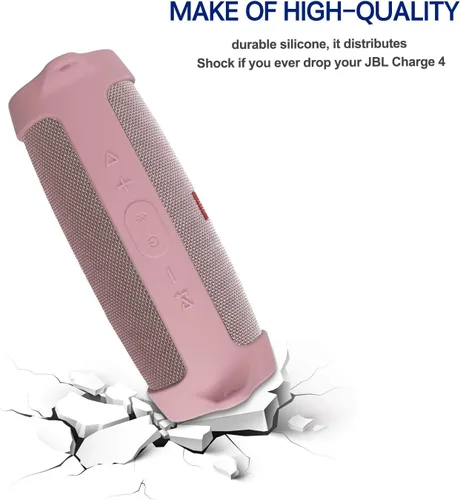Miniatura 5 de LTGEM - Funda de silicona para altavoz JBL Charge 5, protector de viaje de gel suave, bolsa de goma impermeable con correa para el hombro (azul)