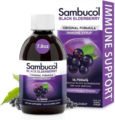 Miniatura 8 de Sambucol Jarabe de Saúco Negro - Jarabe de Sambucus, Líquido de Saúco Negro, Apoyo Inmunológico para Niños y Adultos, Alto en Antioxidantes, Sin