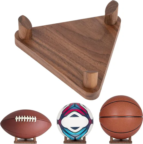 Miniatura 11 de PUERSI Soporte de Pelota para Montaje en Pared Soporte de Exhibición y Almacenamiento para Baloncesto Fútbol Americano Fútbol Soccer Voleibol