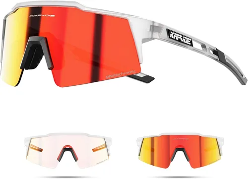 KAPVOE Gafas de ciclismo fotocromáticas MTB Gafas de sol transparentes para bicicleta de montaña, gafas de transición, deportes de béisbol y correr