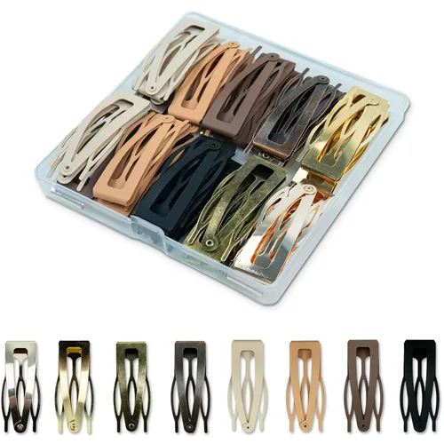 40 pinzas para el cabello a presión para mujeres y niñas, pinzas para el cabello de doble agarre, pasadores de pelo de 8 colores, accesorios con