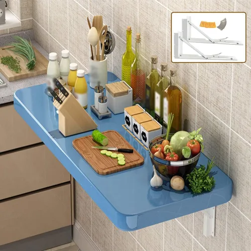 Miniatura 7 de Mesa plegable flotante para colgar en la pared, escritorio multifunción para ordenador/mesa/mesa de trabajo, mesa de comedor, cocina, tocador, 4