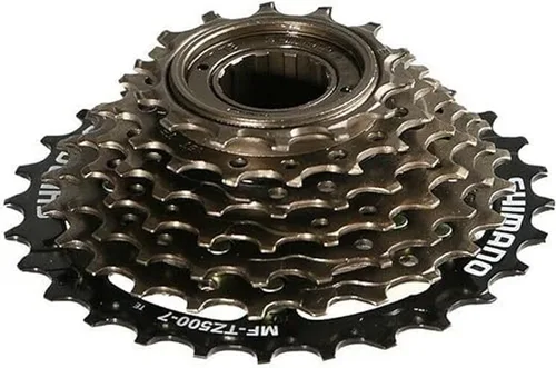 Miniatura 2 de SHIMANO Piñón de 7 velocidades MF-TZ500 Anillo de tornillo 7 velocidades Piñón de bicicleta Freewheel.