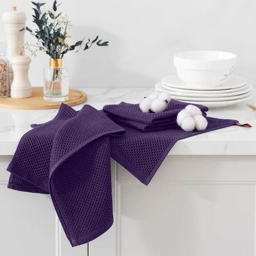 Miniatura 421 de Kitinjoy - Paños de cocina de 100 % algodón, tela de tejido gofrado, paño de limpieza ultrasuave, absorbente y de secado rápido. Beige