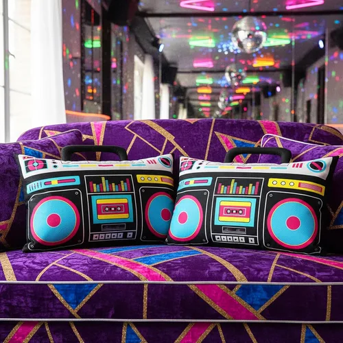 Miniatura 4 de Hahafelt 2 fundas de almohada de casete de audio retro, reproductor de discos de música, 12 x 20 pulgadas, bajo ruido, cinta de plástico de los años