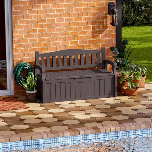 Miniatura 29 de Patiowell Caja de resina de 30 galones, caja de almacenamiento al aire libre para muebles de patio, entregas, suministros de piscina, impermeable